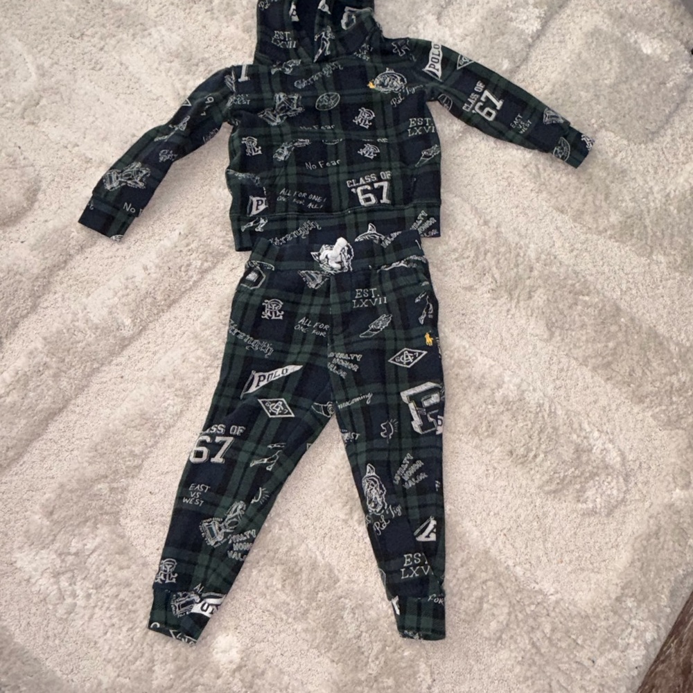 🚩Polo by Ralph Lauren Kids "no fear" Plaid Set  4T - Picture 2 of 3
